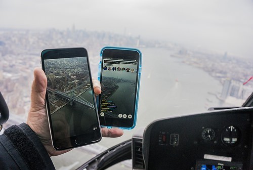Meerkat App and Periscope App from Helicopter over New York City by Anthony Quintano new apps photo