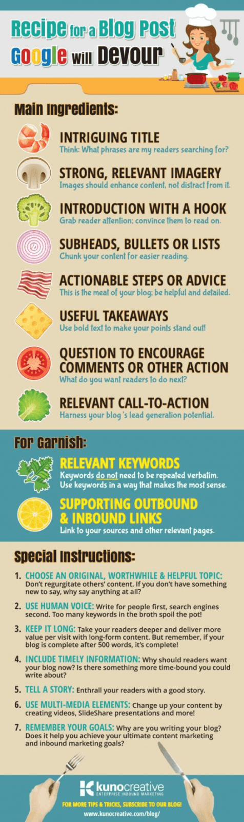 Recipe For A Blog Post Google Will Love - Infographic