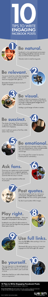 10 Tips To Write Engaging Facebook Posts - Infographic