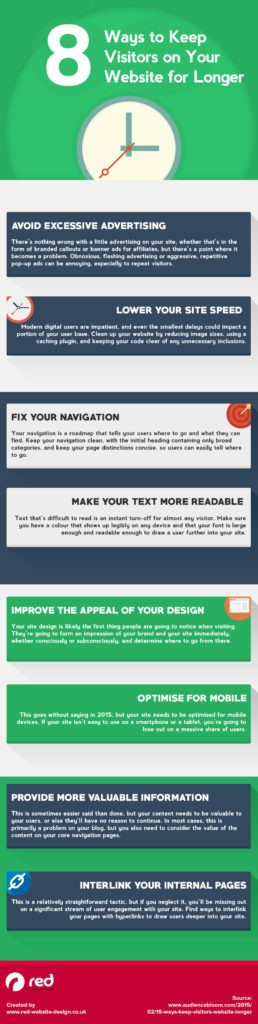 8 Tips To Keep Visitors On Your Website For Longer [Infographic]