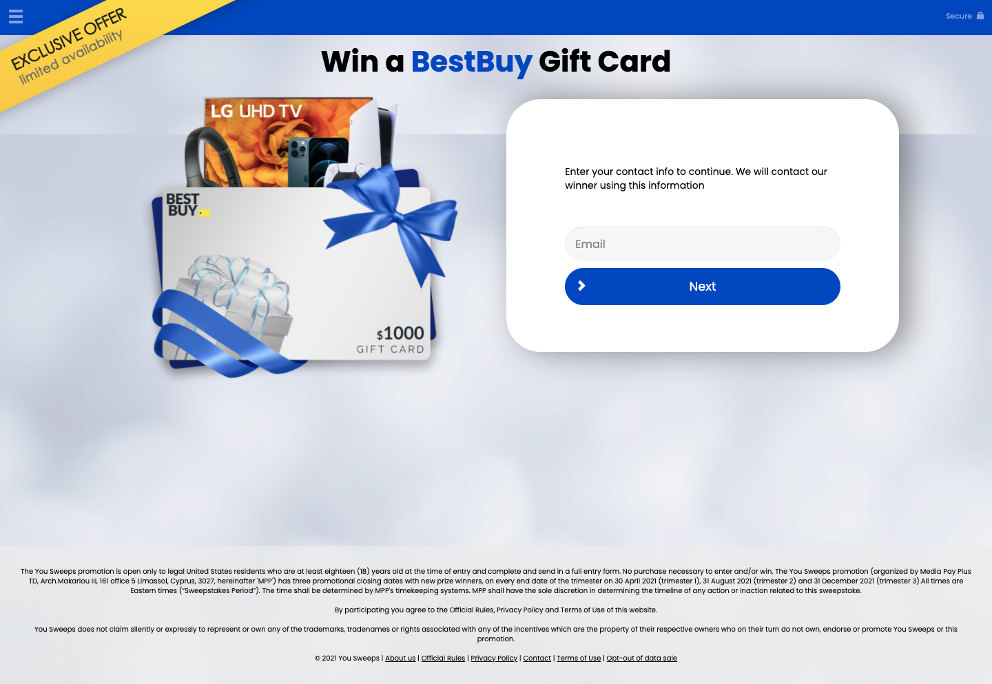 $1000 Best Buy Gift Card - (US)